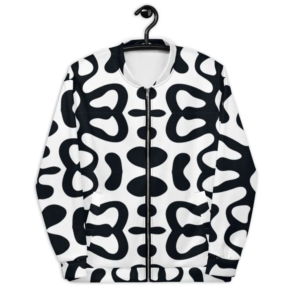 Black & White Effect Unisex Bomber Jacket