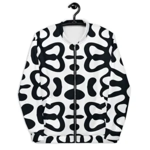 Black & White Effect Unisex Bomber Jacket