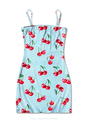 Blue Cherry Y2K Print Slip Dress Cherrykitten