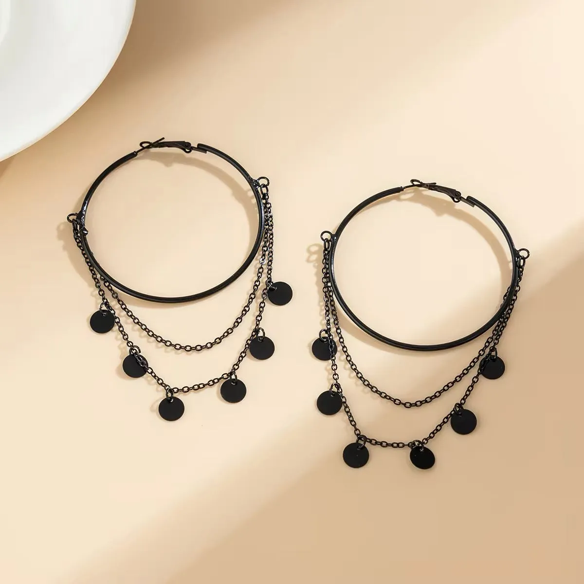 Gothic Black Metal Earrings