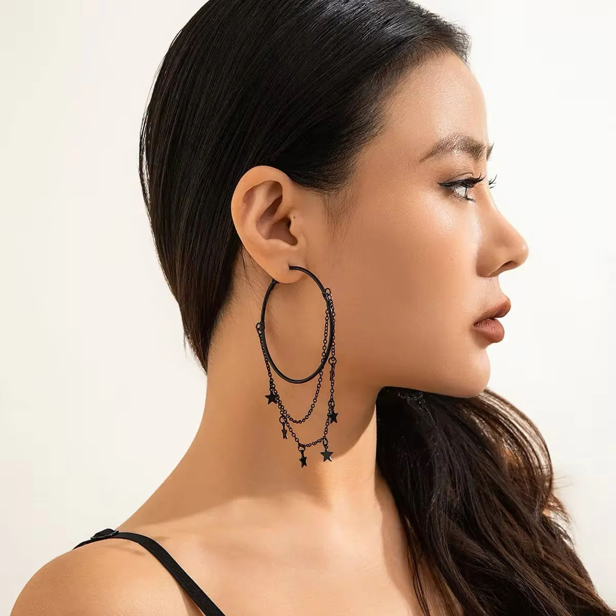 Gothic Black Metal Earrings