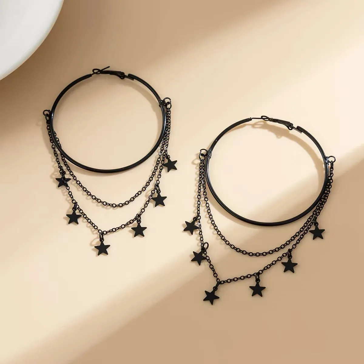 Gothic Black Metal Earrings