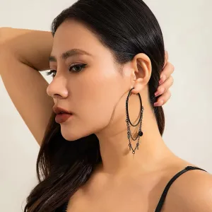 Gothic Black Metal Earrings