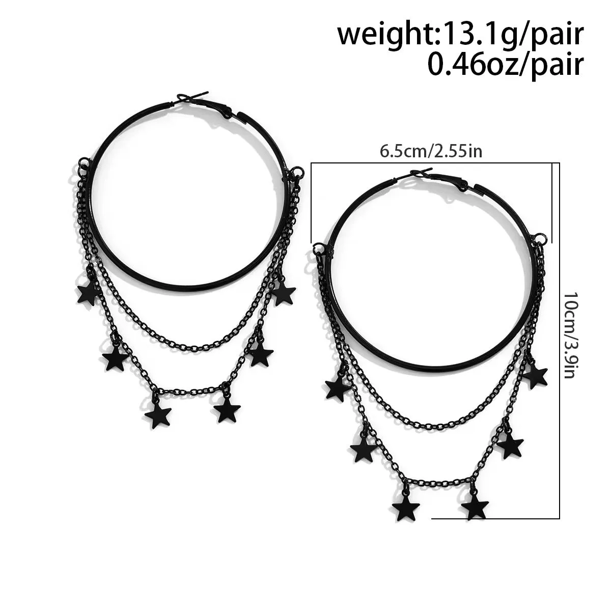 Gothic Black Metal Earrings