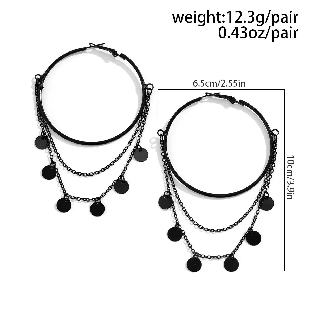 Gothic Black Metal Earrings