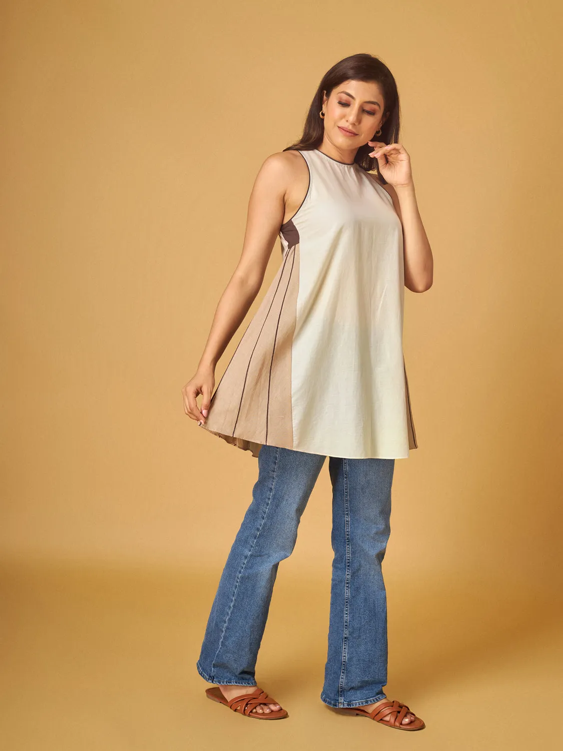 Ivory Cotton In-cut Top