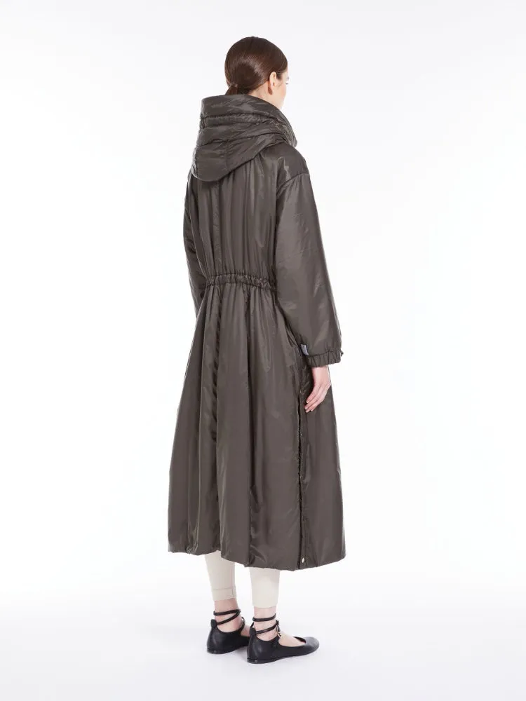 kaki long water-repellent parka