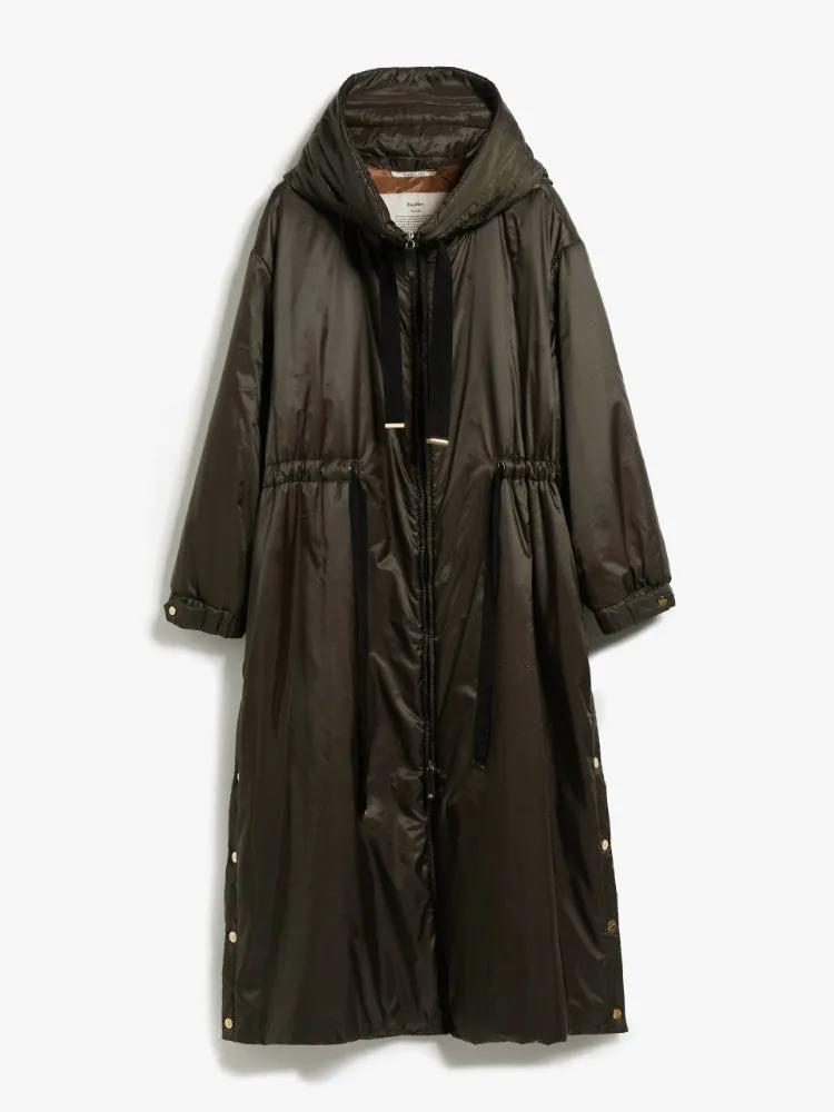kaki long water-repellent parka