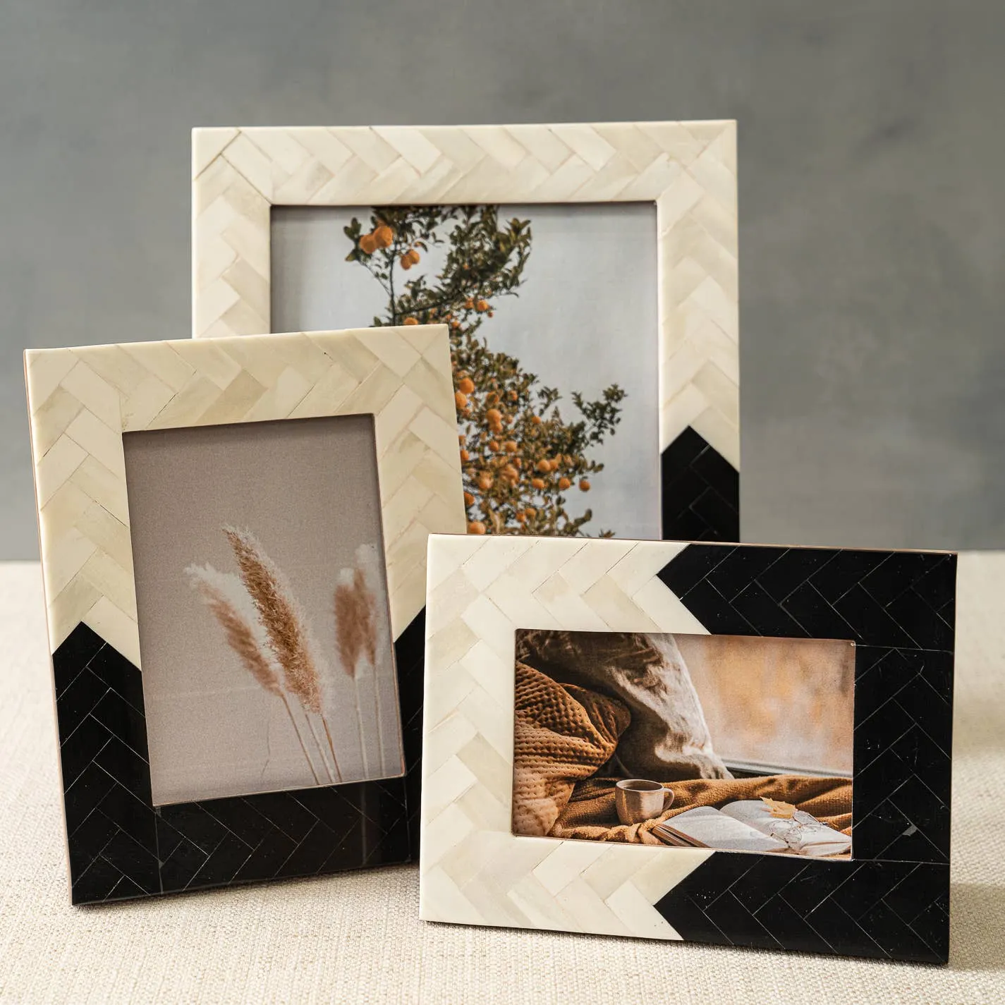 LG Chevron Bone Photo Frame
