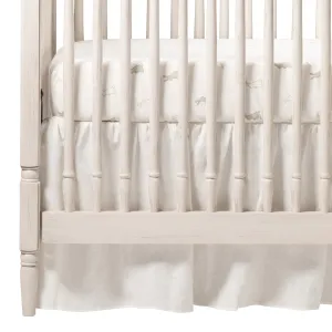 Liz & Roo Light Ivory Linen Gathered Crib Skirt 16" Drop