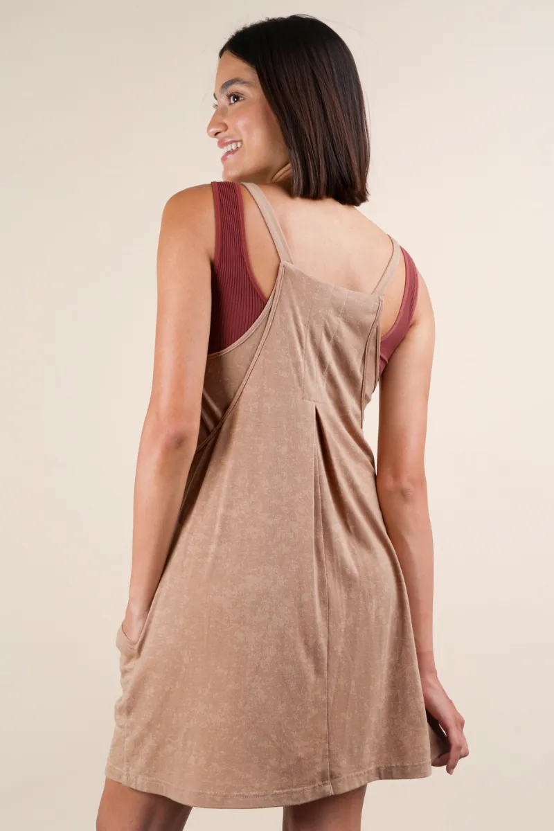 Mineral Washed Romper Dress