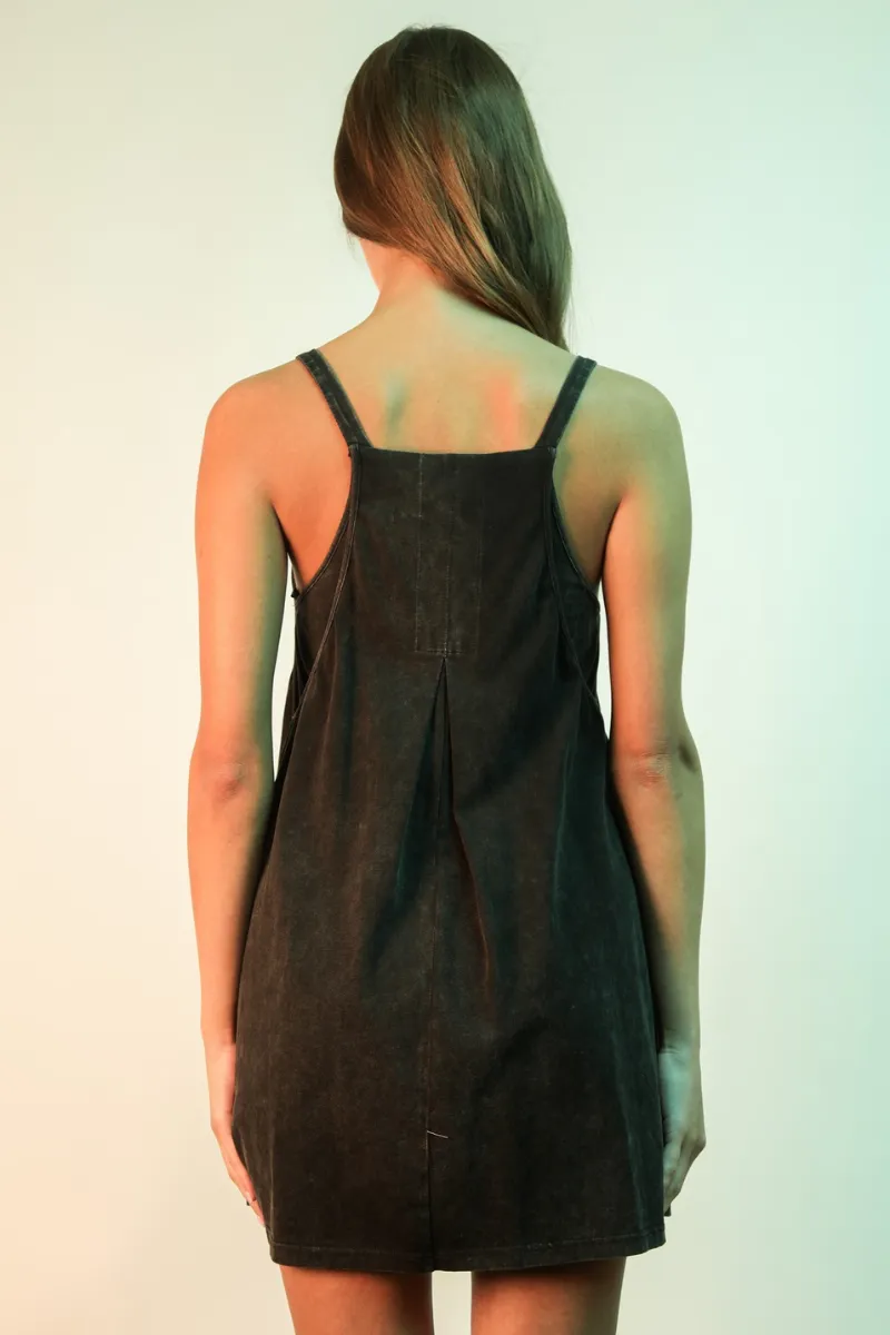 Mineral Washed Romper Dress
