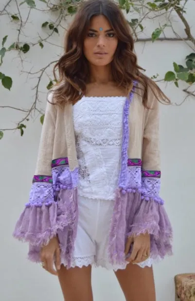 Romantic Ibiza Lavender and Cream Jacket