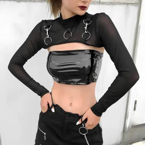 Sexy Gothic Mesh Crop Top