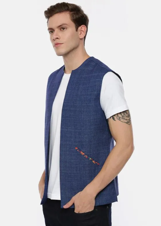 Short Open Linen Denim Jacket - MMSOJ003
