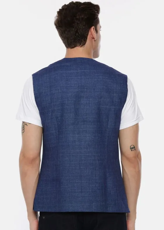 Short Open Linen Denim Jacket - MMSOJ003
