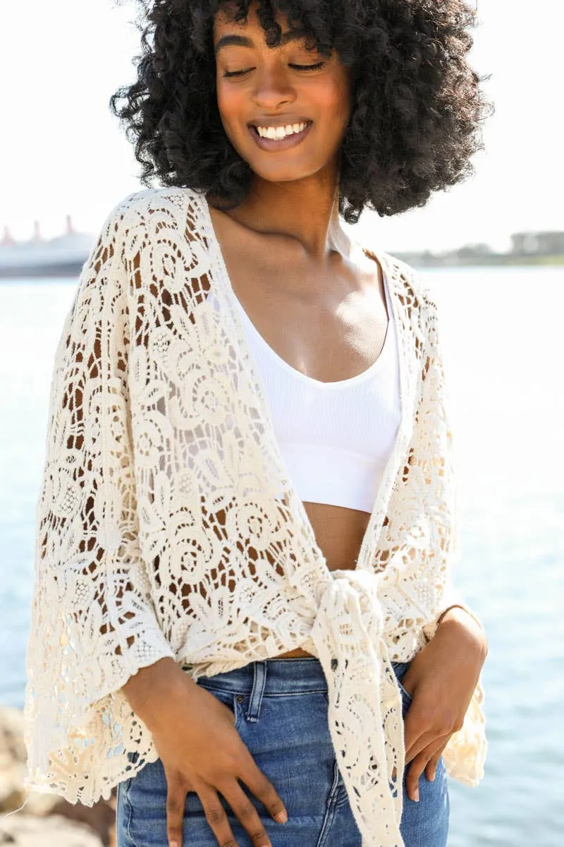 Summer Crochet Floral Petal Kimono Wrap ☀️