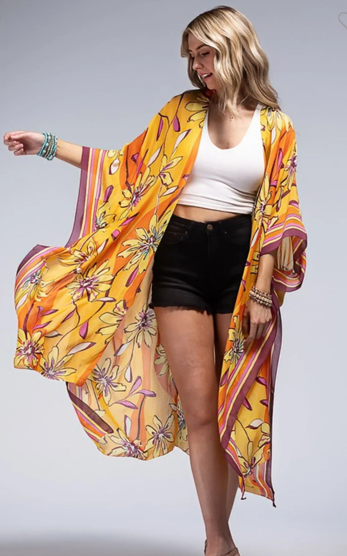 Sunrose Modal Kimono