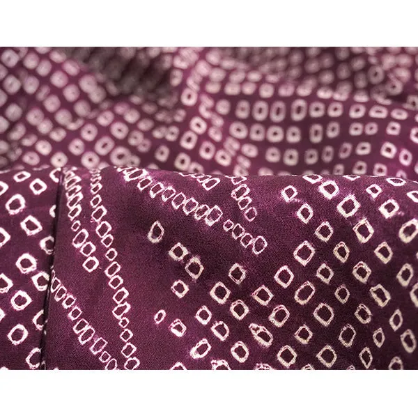 Vintage Haori Kimono Jacket Silk, Deep Red-Purple base,  bamboom