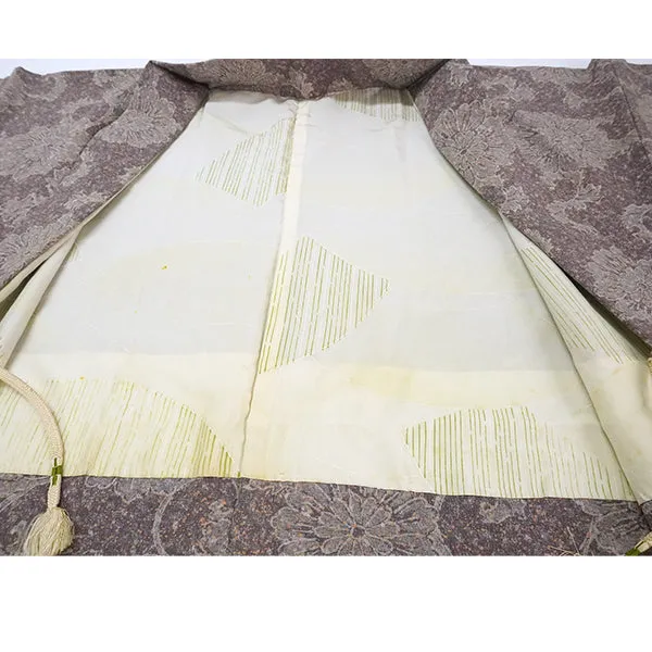 Vintage Haori Kimono Jacket Silk, Dusky Purple base, hrysanthemum