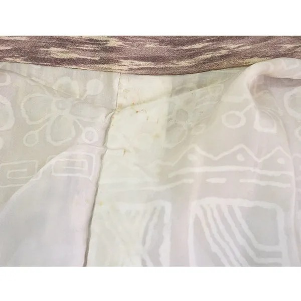 Vintage Haori Kimono Jacket Silk, Dusty Purple base, soft White Gradient Stripes