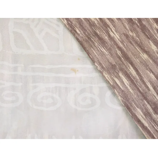 Vintage Haori Kimono Jacket Silk, Dusty Purple base, soft White Gradient Stripes