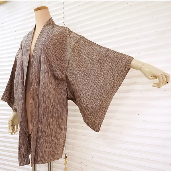 Vintage Haori Kimono Jacket Silk, Dusty Purple base, soft White Gradient Stripes