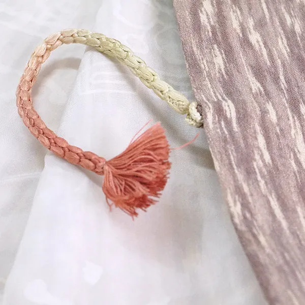 Vintage Haori Kimono Jacket Silk, Dusty Purple base, soft White Gradient Stripes