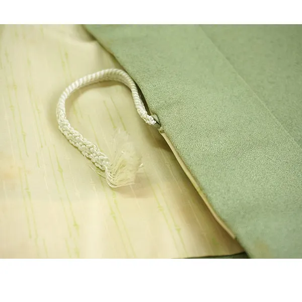 Vintage Haori Kimono Jacket Silk,Soft Green base, Delicate Floral Patterns