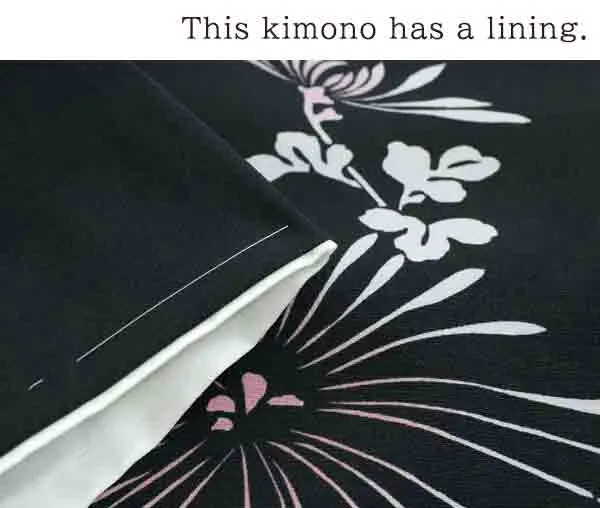 Washable pre-tailored Lined KIMONO【ONE-SIZE】(chrysanthemum pattern.)