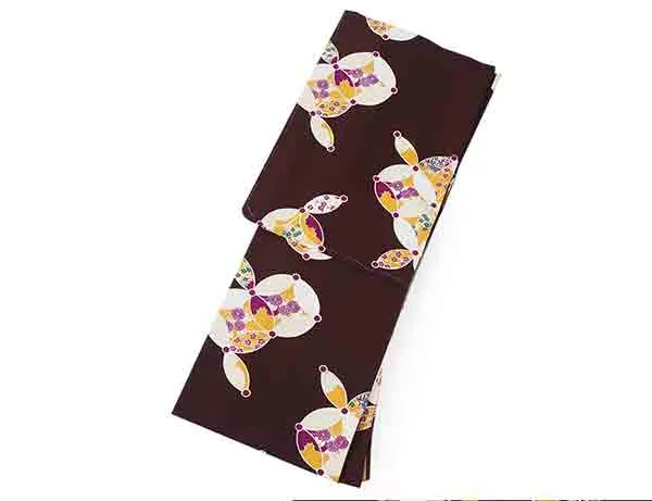 Washable pre-tailored Lined KIMONO【ONE-SIZE】(Chrysanthemums, bellflowers, and plums in cloisonne.)