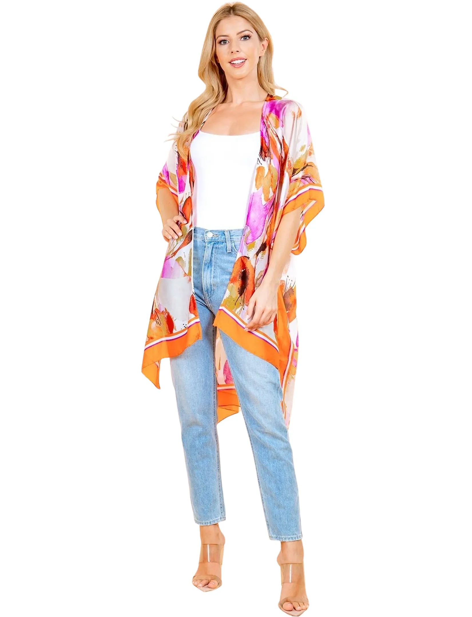 Watercolor Satin Kimono