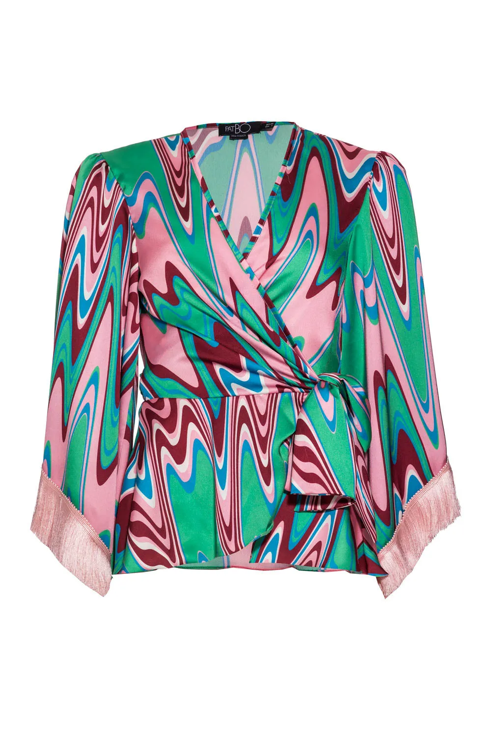 Wave Fringe Trim Wrap Top
