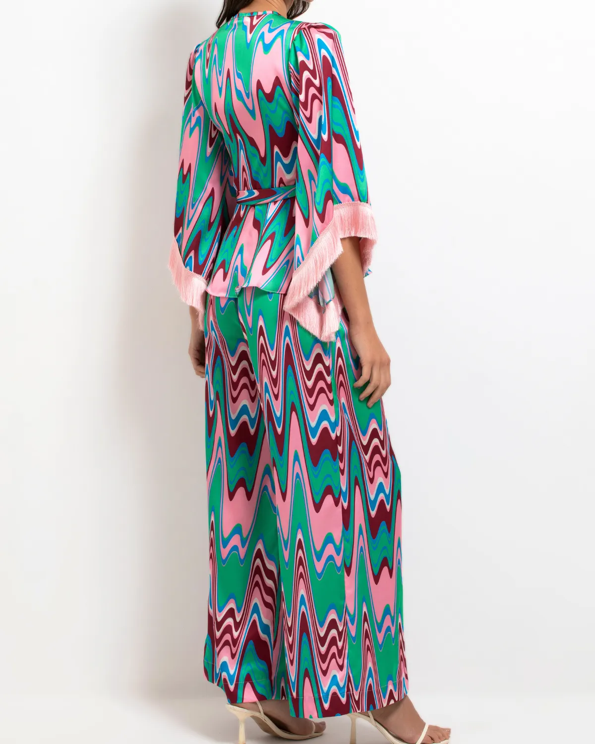 Wave Fringe Trim Wrap Top